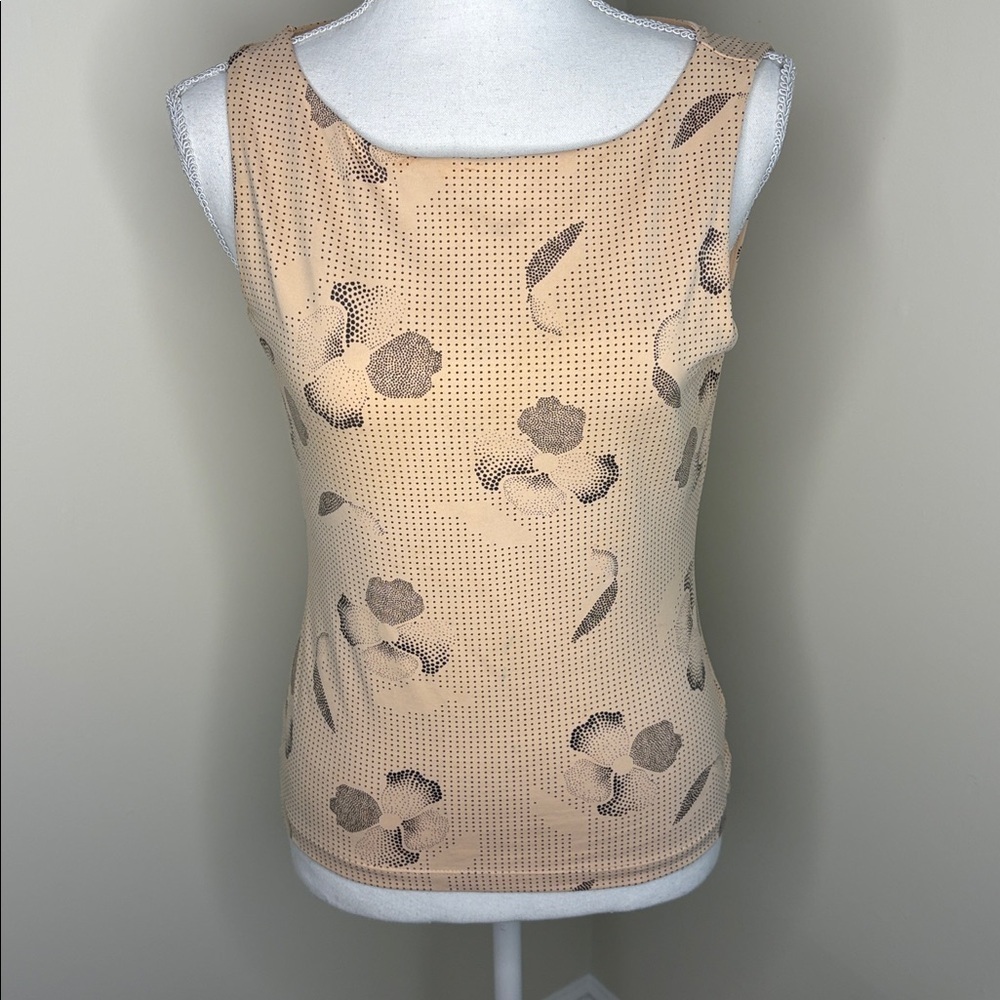 The Limited Floral Gray & Pale Peach Sleeveless Top. Small
